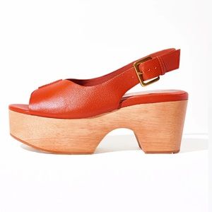Charlotte Stone Platform Open Tope Sling Back Clogs